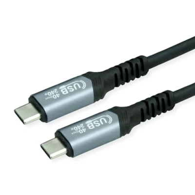Bild av VALUE USB4 kabel, Gen3x2, C C, St/St, 40Gbit/s, 240 W, svart, 0,8 m