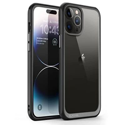 Bild av SupCase slimmat fodral för iPhone 14 Pro (6,1 tum) premium mobiltelefonfodral transparent skyddande tunn baksida [enhörning skalbagge stil] 2022 utgåva (svart)