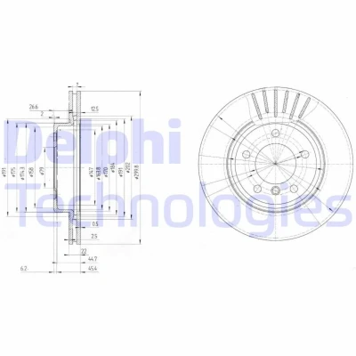 Bild av Bromsskiva DELPHI BG3527C