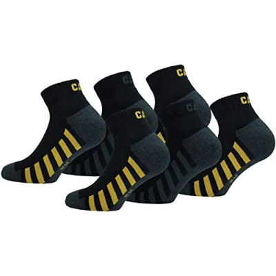 Bild av Caterpillar 6 par Sneaker Work Ankellängd Valvstöd Frotté Innersula Bomull (Svart, 39 42)