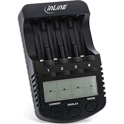 Bild av InLine 01287 Premium Snabbladdare Batteriladdare, NiCd+NiMH AA och AAA, upp till 1 000 mA Laddare