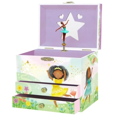 Bild av Musikalisk ballerina smyckeskrin för flickor speldosa barn med snurrande Ballerina, Svart Födelsedagspresenter små flickor, smyckeskrin, 17.1 x 13.3 15.2 cm 3 10 år