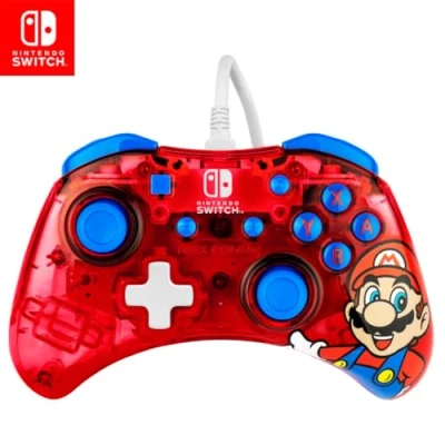 Bild av PDP Rock Candy trådbunden Gaming Switch Pro styrenhet, Mario, Röd, Official License Nintendo, OLED / Lite Compatible, Compact, Durable Travel styrenhet