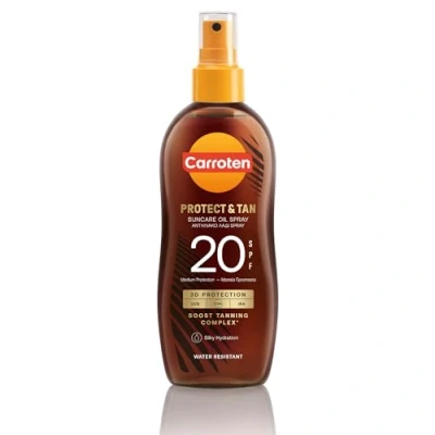 Bild av Carrot OmegaCare Tanning Oil LSF 20, 150 ml garvnings accelerator med omega fettsyror sololja spray solskydd för snabb solbränning