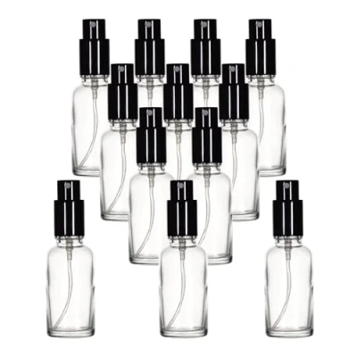 Bild av Yizhao Transparent Sprayflaska Glas 30ml, med Liten Fin Dimma spray, Metalllock, Påfyllningsbara för Eterisk Olja, Resa, Rengöring, Parfym, Aromaterapi, Mmakeup 12 Stycken