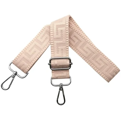 Bild av axelrem för väska fickremmar ombyte, justerbar väskrem bred 3,8 cm med silver karbinhake fickband bärrem handväskor dam, ljusrosa, K28