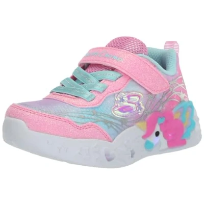 Bild av Skechers träningsskor för flickor, Rosa gnistrande nät turkos trim, 30 EU