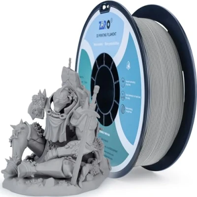 Bild av ZIRO Matte PLA Filament 1.75mm, 1KG 3D Printer Filament, High Toughness PLA, Dimensionell noggrannhet +/ 0.03mm,grå