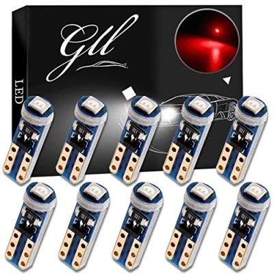 Bild av GLL 10 st Röd T5 LED Lampor 3030 1 SMD för Bilens Interiör Hastighetsmätare Instrumentbräda Instrument Mätare Kluster Indikator Ljus Panel Lampa