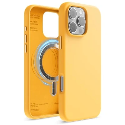 Bild av elago Magnetiskt silikonfodral kompatibelt med iPhone 16 Pro Max fodral 6,9 tum, alla MagSafe tillbehör inbyggda magneter, mjukt greppsilikon, stötsäker