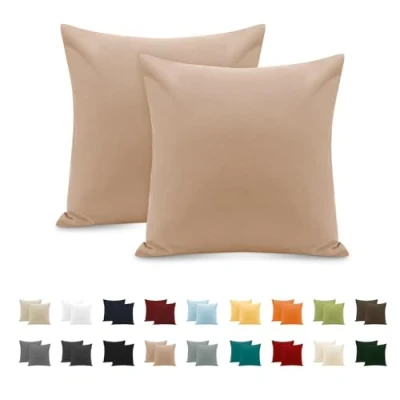 Bild av Örngott 100% Bomull 65x65 cm 2 ST, Rektangulärt i Rent Jersey 120GSM Kuddöverdrag Tålig och Hypoallergenisk Ljusrosa