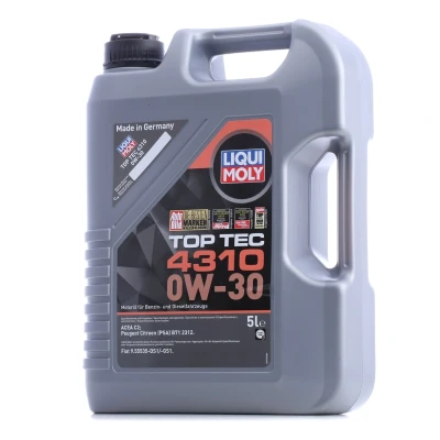 Bild av Liqui Moly Top Tec 4310 0W 30 5I Huile moteur 2362 PEUGEOT: 508 II, 208 I 3/5 portes, 2008 Break, JEEP: Compass, FIAT: 500X