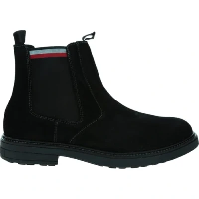 Bild av Tommy Hilfiger herr HILIFGER utomhus mocka Chelsea (FM0FM05191) stövlar, svart (svart), 6,5 UK, Svart, 40 EU