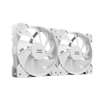 Bild av MARSGAMING Mars Gaming MF PROX2 Vit, Kit 2 fläktar 120 mm, vibrationsskydd, ultratyst, dubbel 3 stiftsanslutning + 4 PIN