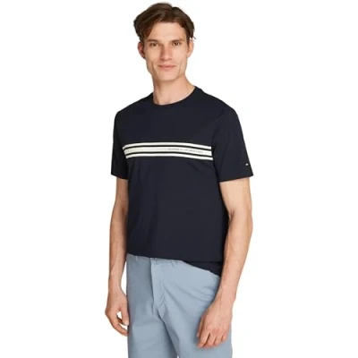 Bild av Tommy Hilfiger Central Chest Stripe TEE Tshirt med print, Storlek: Small, Desert sky
