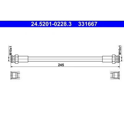 Bild av ATE 24.5201 0228.3 Flexible De Frein 245 OPEL: Corsa D 3/5 portes, E portes