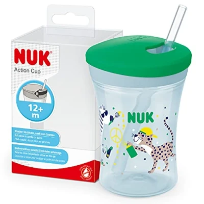 Bild av NUK Action Cup 230ml grön med sugrör från 12M