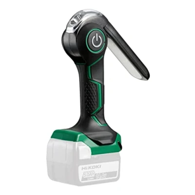 Bild av HIKOKI Akku Lampe UB18DJL (18V, Li Ion, 12 LEDs, Ladestandsanzeige, 7 stufiger drehbarer Kopf, lange Laufzeit, Zubehör)