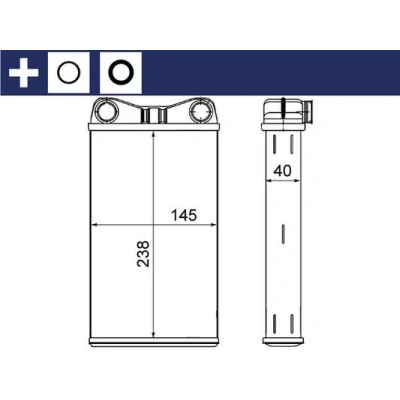 Bild av MAHLE ORIGINAL AH 7 000S Radiateur De Chauffage avec bague d&#039;étanchéité AUDI: A4 B7 Avant, Berline, B6 SEAT: Exeo ST