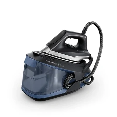 Bild av Rowenta VR8325 Turbosteam ångstrykstation 2 600 watt 120 g/min. Konstant ånga 350 extra ångpuff snabbuppvärmande 1,7 l vattentank antikalksystem Eco läge svart/blå