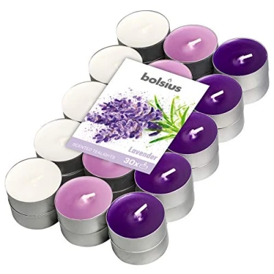 Bild av Bolsius värmeljus lavendel doftande flerfärgad 4 timmar paket 30, vax, en storlek, 101826944477
