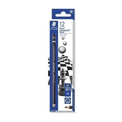 Bild av Staedtler 100B 6B Mars Lumograph Bleistift Premium Qualität Härtegrad 6B, 12 Stück im Kartonetui, schwarz