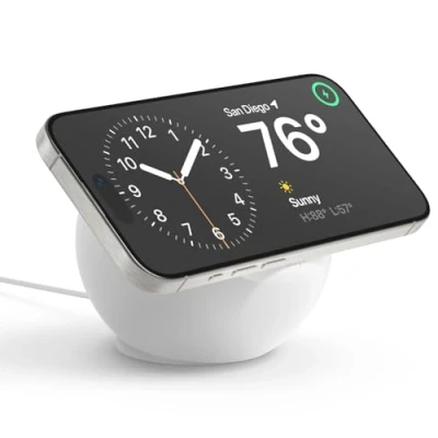 Bild av elago MS2 Laddningsställ Kompatibelt med MagSafe Laddare, Premium Silikonställ iPhone 15/14/13/12 serien [Laddare ingår ej] (Vit)