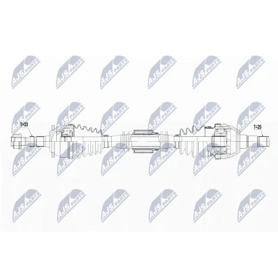 Bild av NTY NPW PL 067 Arbre de transmission Essieu avant droit 997 OPEL: Astra J 5 portes, GTC
