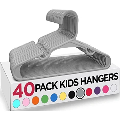 Bild av Utopia Home babyhängare 11,5 tums i plast för garderoben kläder och Idé daglig standardanvändning (grå, 40 pack)