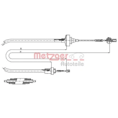 Bild av METZGER 11.2871 Câble d&#039;Embrayage COFLE RENAULT: 19 II 3/5 portes, I Cabriolet