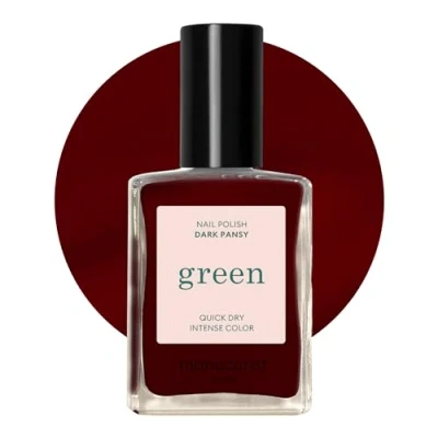 Bild av MANUCURIST Grönt Bordeaux nagellack Klassisk 9 Free lack Vegansk och Bio Sourcé (67%) Professionell manikyr 15 ml (DARK PANSY)