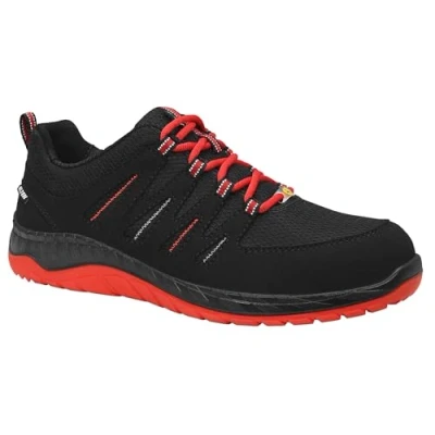 Bild av ELTEN Säkerhetsskor MADDOX svart red Low ESD S3, män, textil, stålhätta, lätt, sportig, svart/röd, storlek: 45