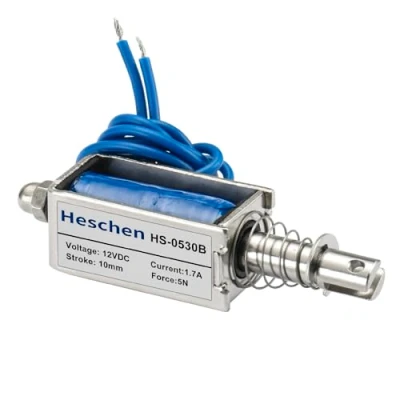 Bild av Hechen magnetventil elektromagnet HS 0530B DC12V 5N 10mm tryck drag typ öppen ram
