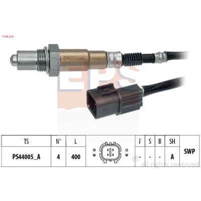 Bild av EPS 1.998.254 Sonde lambda Made in Italy OE Equivalent chauffé, planaire, Filetage prégraissé KIA: RIO 3, HYUNDAI: i20 I 3/5 portes