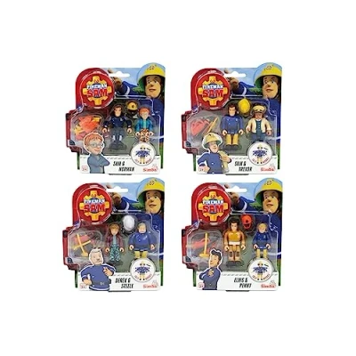 Bild av Simba 109251043SDN Brandman Sam 2 Pack figurer i Dubbelförpackning, Figurerna är 7,5 cm, Från 3 år, Slumpmässigt Urval