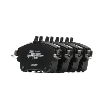 Bild av VALEO 302487 Jeu de plaquettes frein Essieu avant contact signal d&#039;usure exclu avec tôle anti bruit MERCEDES BENZ: Classe A, B