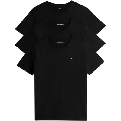 Bild av Tommy Hilfiger Herr 3P Ss Tee UM0UM03379, S/S T shirt, Svart, L, Svart (svart/svart), L