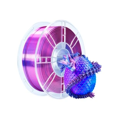 Bild av iBOSS PLA Plus Filament with 3D Printer, PLA+ 1.75mm, Two Tone Silk Filament, Co Extrusion, Shiny Printing, 2.2lb (1kg) for FDM Red and Blue