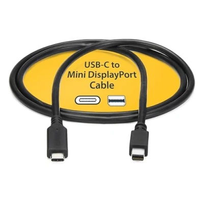 Bild av StarTech.com 6 fot/2 m USB C till Mini DisplayPort kabel 4K 60Hz svart 3.1 typ mDP adapter (CDP2MDPMM6B)