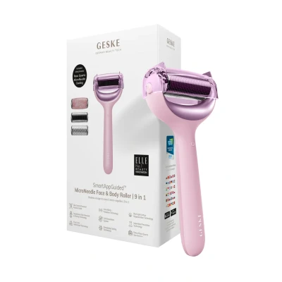 Bild av Geske Microneedle FACE BODY Roller 9 IN 1 Electronic Tools SMARTAPPGUIDED Ansiktsvård tillbehör, Storlek: One Size, Pink