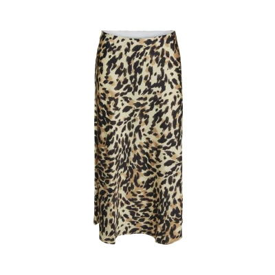 Bild av Y.A.S Yaspella Hw Midi kjol S. Noos kjol, Svart/leopardtryck, XS