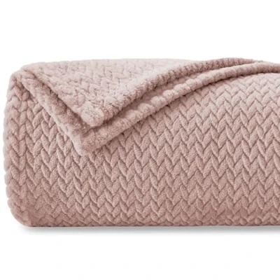 Bild av Täcke Pläd Fleece, Sofftäcke 220 x 240 cm Flanelltäcke Certifierat enligt Oeko TEX®, Mjukt och lätt, Plysch, För säng, soffa, resor, camping, Rosa
