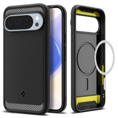 Bild av Spigen Rugged Armor MagFit Case för Google Pixel 10 och Pro Skal Fodral, Kompatibel med MagSafe [2025 Ny funktion] Svart