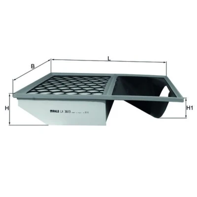 Bild av MAHLE ORIGINAL LX 3603 Filtre à air 75,0 318 399,5 Cartouche filtrante IVECO: DAILY V Van / Break, 6 Pritsche/Fahrgestell