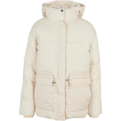 Bild av Urban Classics Damen Waisted Puffer Vinterjacka, Storlek: Large, Whitesand