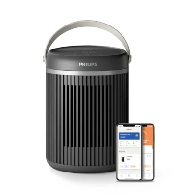 Bild av Philips 3000 Series energieffektiv ansluten värmefläkt 2000W, upp till 50% energibesparing med EcoAI, tyst 24 db(A), 5 säkerhetsfunktioner, 45 oscillation, mörkgrå (CX3120/01)