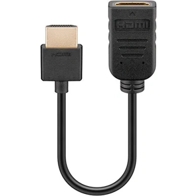 Bild av goobay 49979 HDMI Flex adapter, kort förlängningskabel kontakt &gt; uttag för förlängning och anslutning av FireTV Stick, Chromecast, Roku, 0,20 m