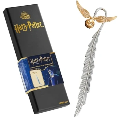 Bild av Harry Potter presenter bokmärken för kvinnor tonåringar barn metall bokmärke med hängande gyllene snitchbok berlock skola universitet läsgåvor alla, Metallisk