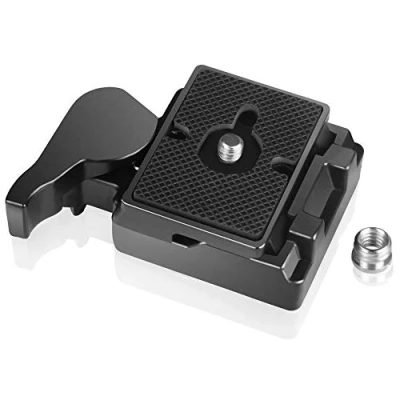 Bild av UTEBIT 323 RC2 snabbkopplingsplatta med klämma och 1/4 tum 3/8 skruv, kamera QR platta montering snabbanslutning stativadapter kompatibel Manfrotto 200PL 14, 496RC, 498RC2, 804RC2