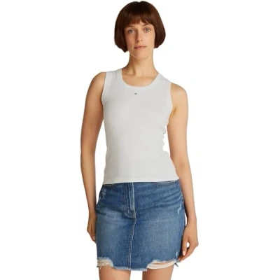 Bild av Tommy jeans kvinnor TJW ESSENTIAL RIB TANK EXT andra t shirts, vit, 4XL, Vit (Ecru), 4XL/Stor